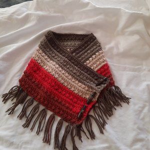 Hand Made Womens Scarf With Toggle Buttons.